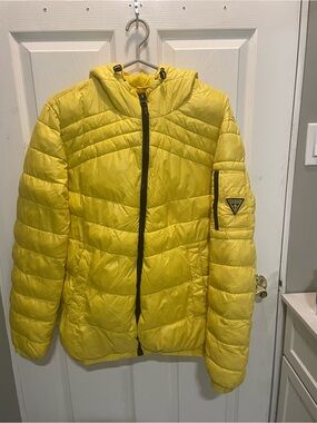 Guess Bright Yellow Jacket with Logo Label
